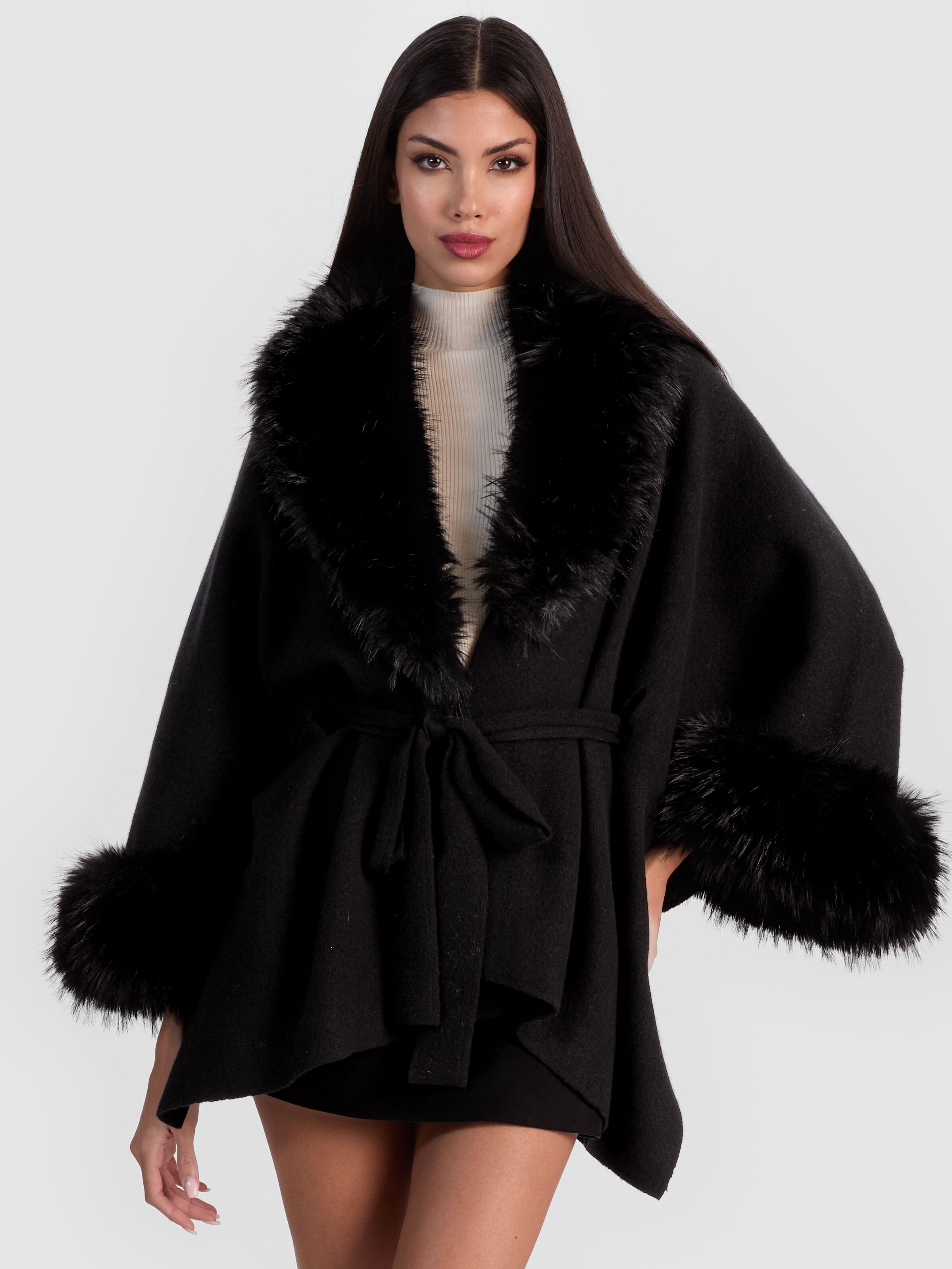 JOANNE SWEATER COAT - BLACK